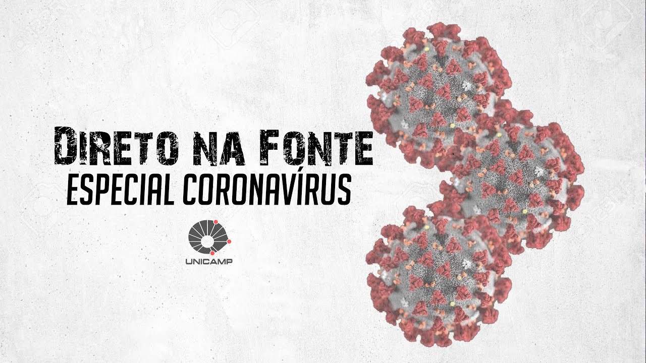 Capa do programa onde está escrito o nome do programa Direto na Fonte Especial Coronavírus