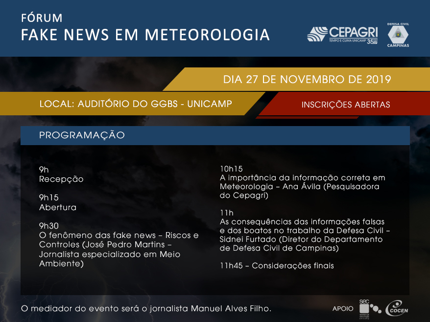 Fórum debate Fake News em Meteorologia