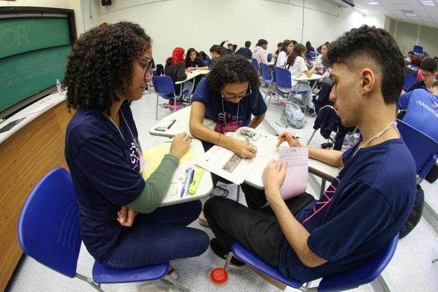 Estudantes durante participação na última olimpíada