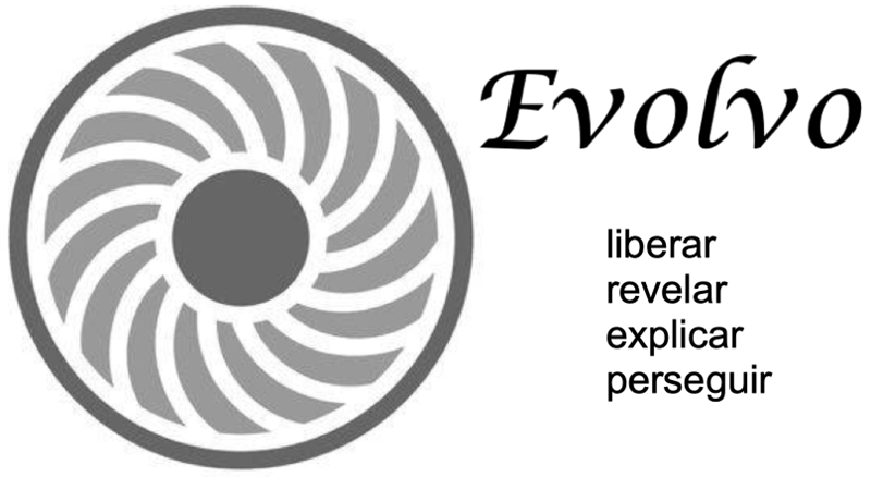 Logotipo do evento onde se pode ler "Evolvo: liberar, revelar, explicar, perseguir"