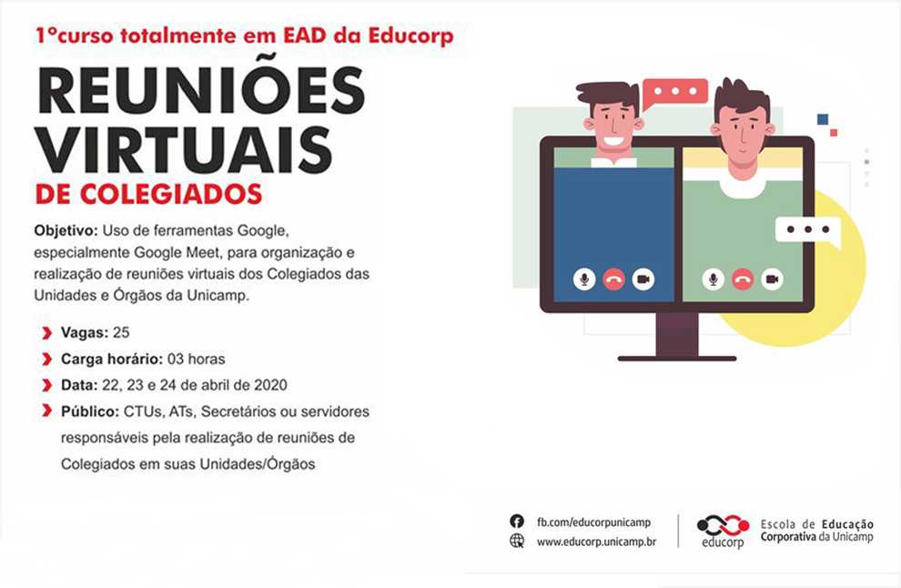 Reuniões Virtuais - curso em EAD da Educorp