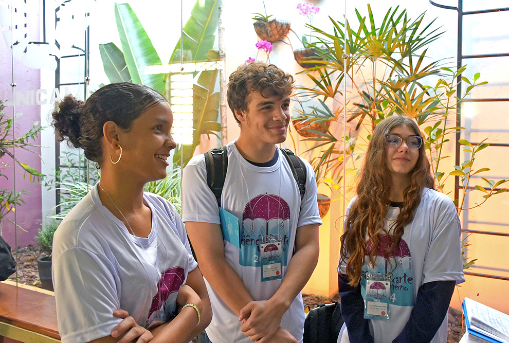 Os participantes do Cafin Fabiana Lino, Éric Gabriel e Ana Clara Siqueira: experiência importante para o futuro 