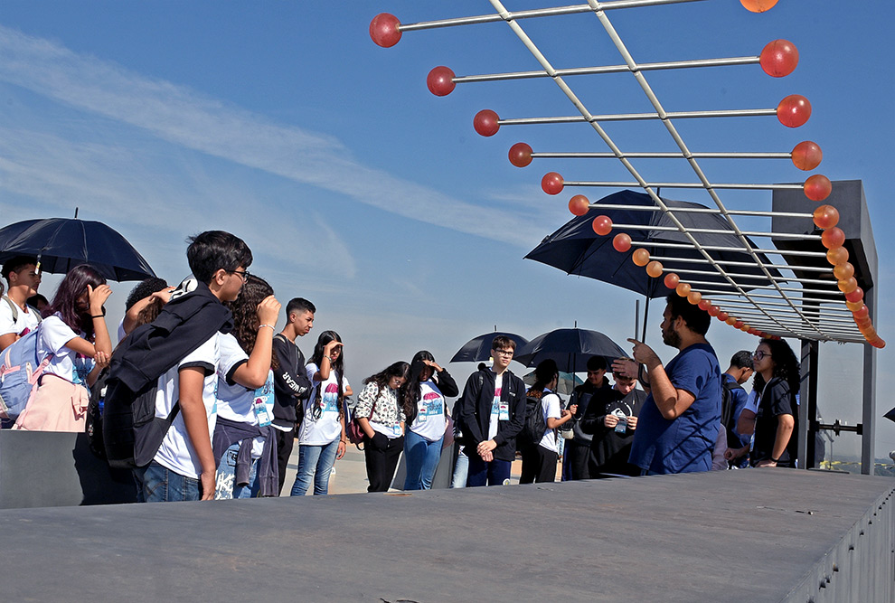 Após a abertura oficial do Cafin, os estudantes foram para o Museu Exploratório de Ciências