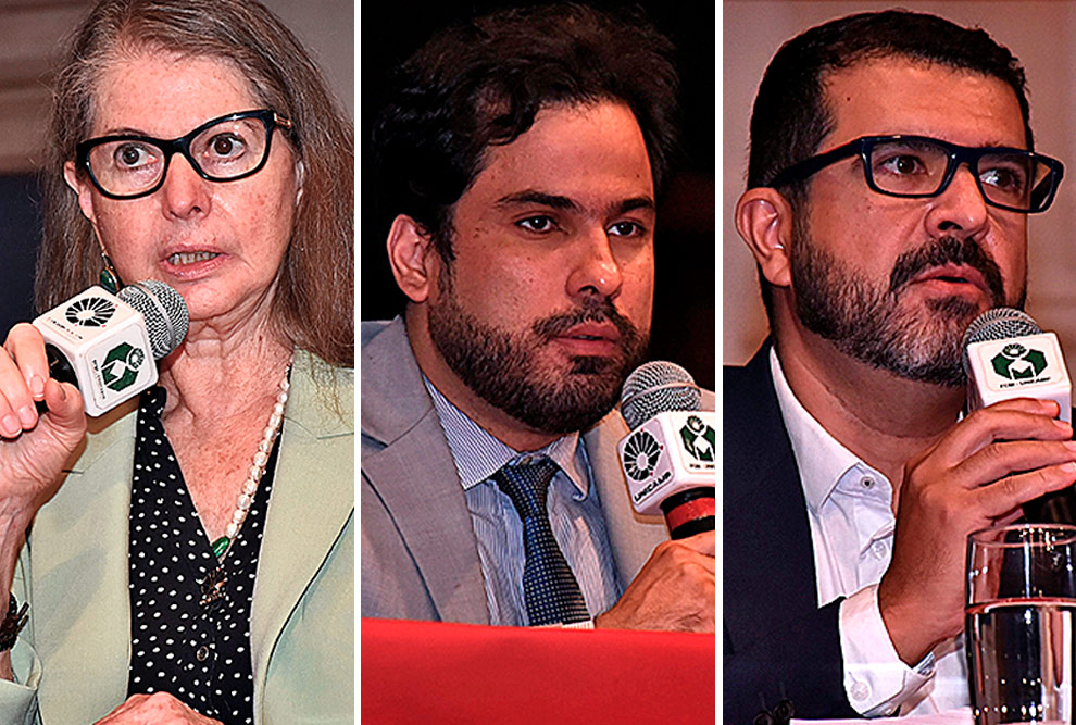 Da esquerda para a direita, a reitora em exercício Maria Luiza Moretti, o assessor da Deri Alfredo Melo e o diretor adjunto de Cultura Claudio Lima: conectando ideias, culturas e oportunidades 