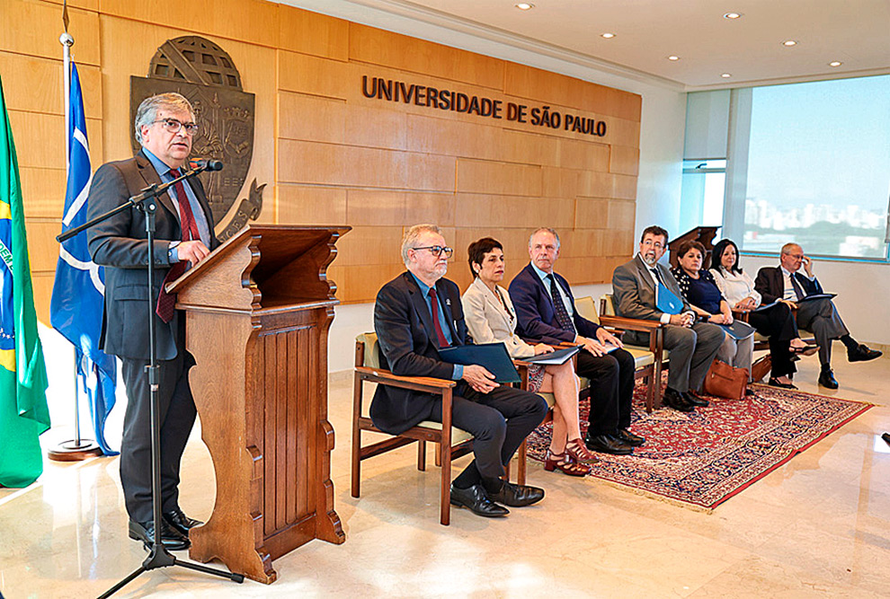 A cerimônia contou com representantes da Capes, Fapesp, USP, Unesp, Unicamp e Unifesp, Ufscar e UFABC 