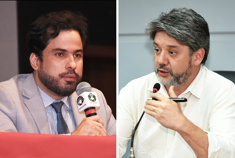 O assessor da Deri, Alfredo de Melo e o assessor do Gabiente do Reitor, Roberto Donato: abertura da programação do pavilhão Brasil contou com a presença do vice-presidente do Brasil, Geraldo Alckmin, e da Ministra do Meio Ambiente e Mudança do Clima, Marina Silva