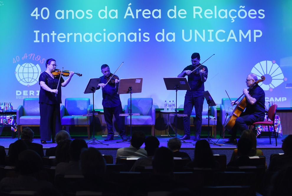 O Quarteto de Cordas da Orquestra Sinfônica da Unicamp teve participação na cerimônia de celebração 