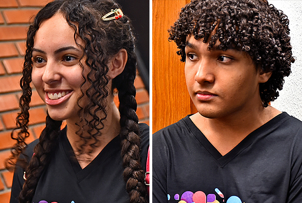 Os estudantes Stefany S Castro e Matheus H M Nunes: futuro acadêmico