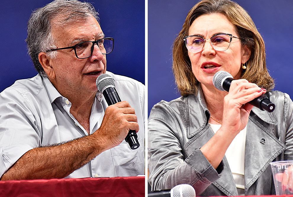 O pró-reitor de Graduação, Ivan Toro e a pró-reitora de Pesquisa, Ana Frattini: escolas públicas de Piracicaba, Limeira, Jaguariúna, Valinhos e Vinhedo