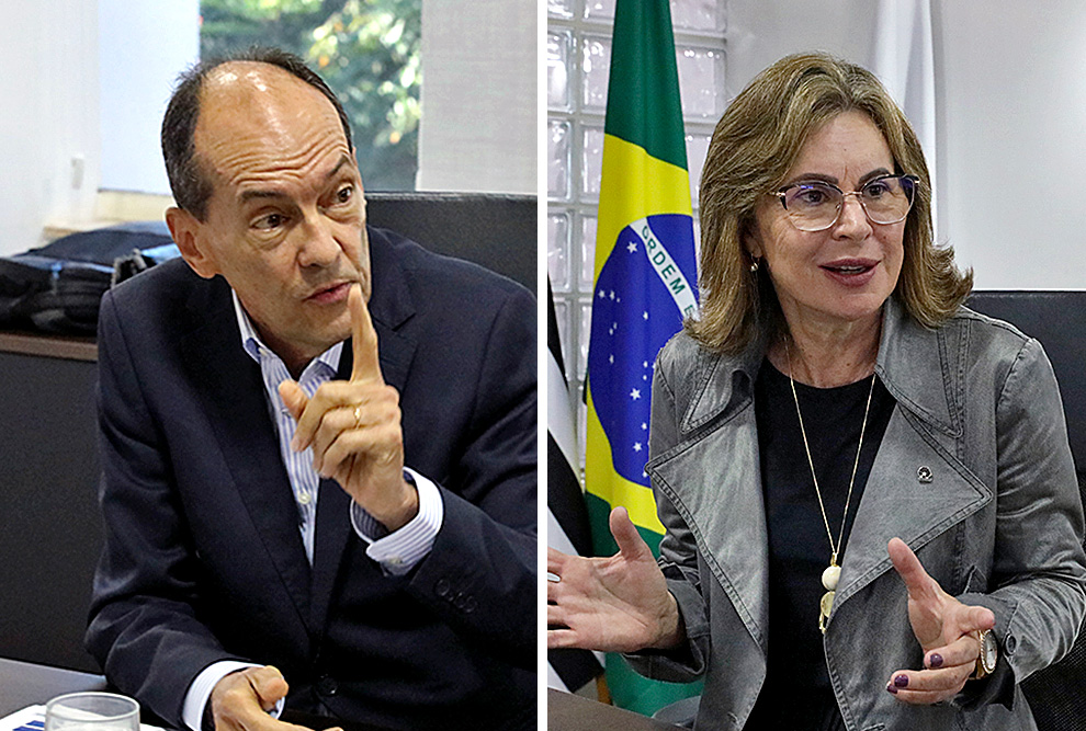 O presidente da Embrapii, Álvaro Prata e a pró-reitora de Pesquisa, Ana Frattini: reunião de alinhamento de procedimentos entre as instituições