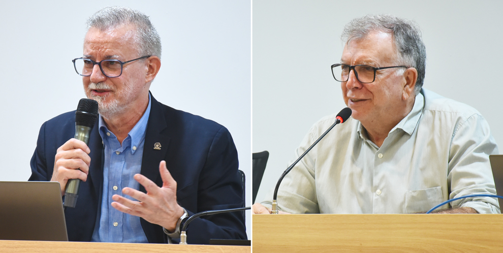 O reitor Antonio Meirelles (à esquerda) e o pró-reitor de Graduação Ivan Toro (à direita): mérito e inclusão não são incompatíveis