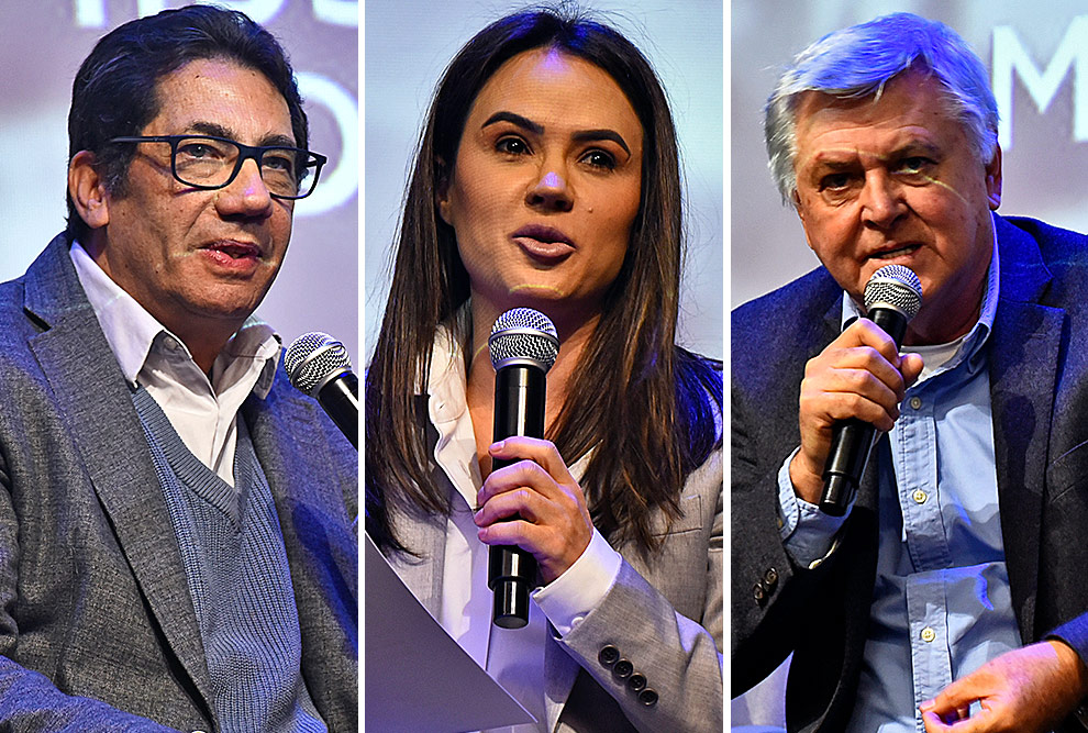 O diretor da DRS 7, Fábio Curi, a deputada Bruna Furlan e o secretário municipal de Saúde, Lair Zambon: ampliação do número de leitos