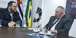 O reitor da Unicamp, professor Paulo Cesar Montagner, recebeu o prefeito de Paulínia, Danilo Barros