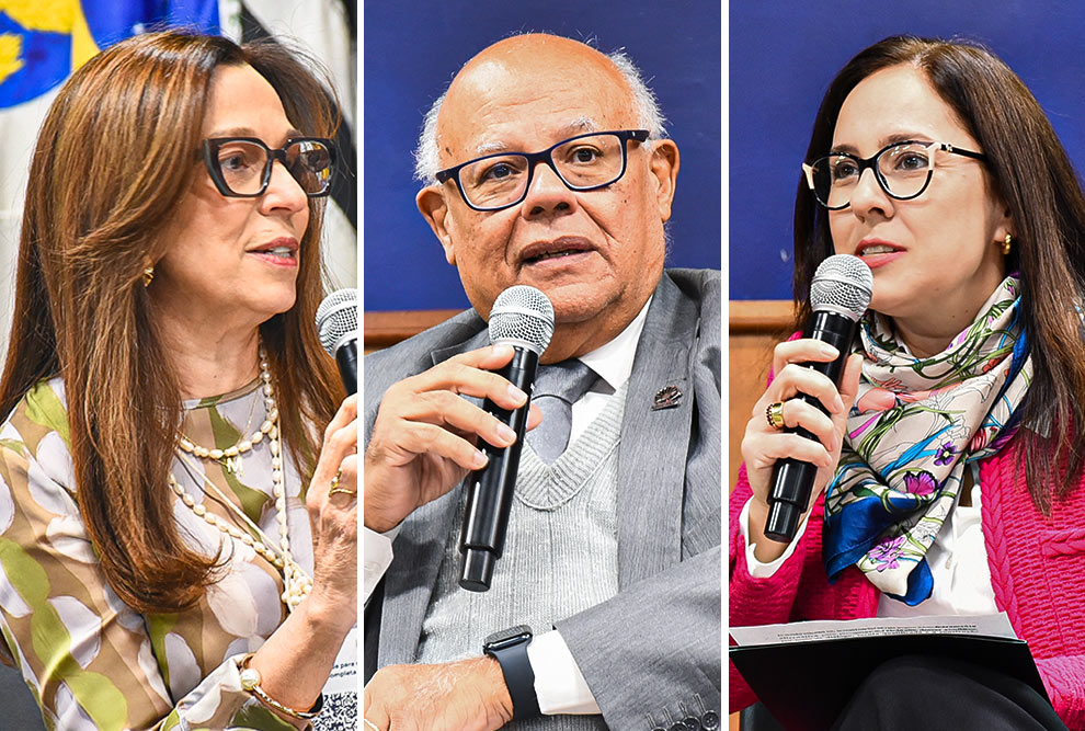 Da esquerda para a direita, Maria Augusta Pretti Ramalho, Fernando Coelho e Fernanda Lavras Costallat: mediar conflitos