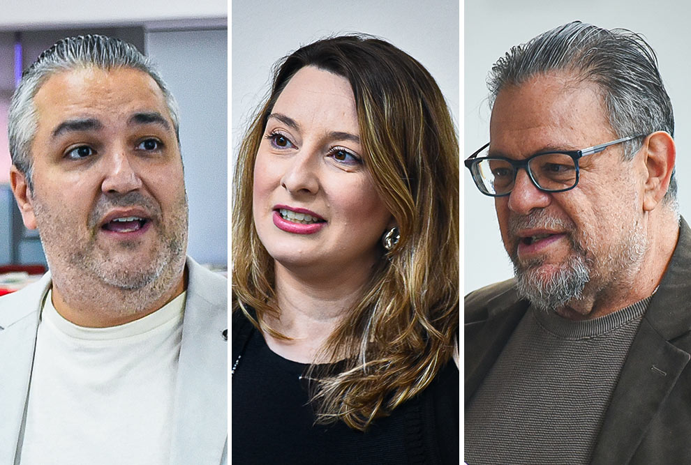 Da esquerda para a direita, Fabrício Herreros, Ludmila Pioli e José Augusto Mannis