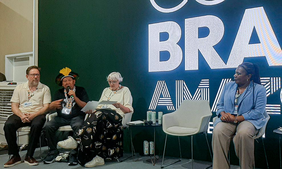 Discussão contou com a presença da ministra da Cultura, Margareth Menezes (blazer azul); o MinC tem intensificado a integração entre os temas cultura e clima