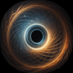 Ilustração por IA, com o prompt mathematical black hole, astrophysical neutron star, gravitational waves, Einstein.