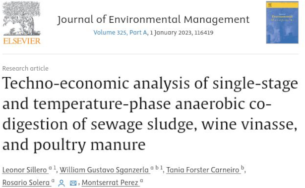 Techno-economic analysis of single-stage and temperature-phase anaerobic co-digestion of sewage sludge, wine, vinasse, and poultry manure