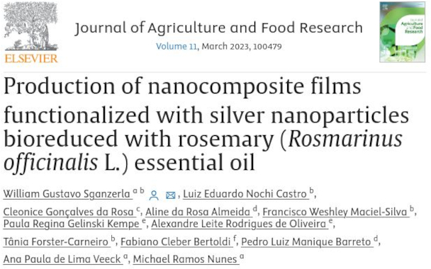 Production of nanocomposite films functionalized with silver nanoparticles bioreduced with rosemary (Rosmarinus officialis L.) essential oil