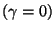 $(\gamma = 0)$