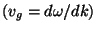 $(v_g=d\omega/dk)$